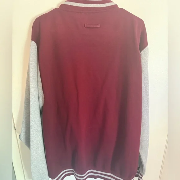 Taylor Swift Folklore Varsity Jacket - Burgundy and Gray - Picture 2 of 3